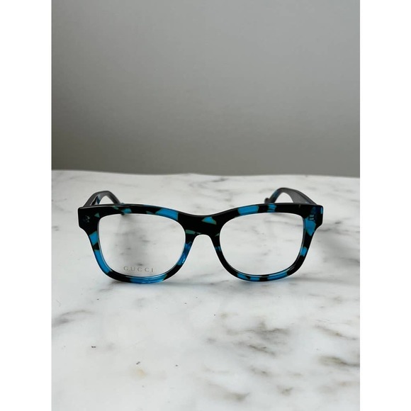 NEW Gucci GG1332O Blue Havana Square Eyeglass Frames - Picture 6 of 8